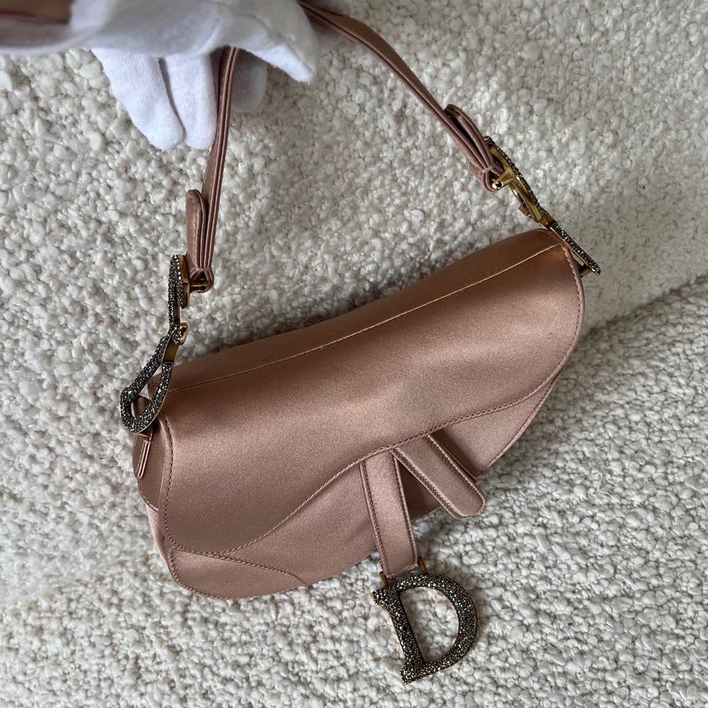 Christian Dior Satin Crystal Mini Saddle Bag
Powder Beige - Picture 14 of 14